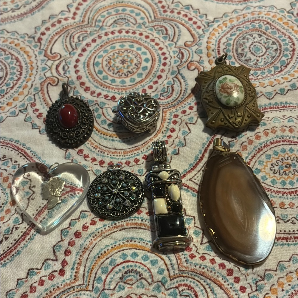 Vintage Silver and Gold Tone Necklace Pendants